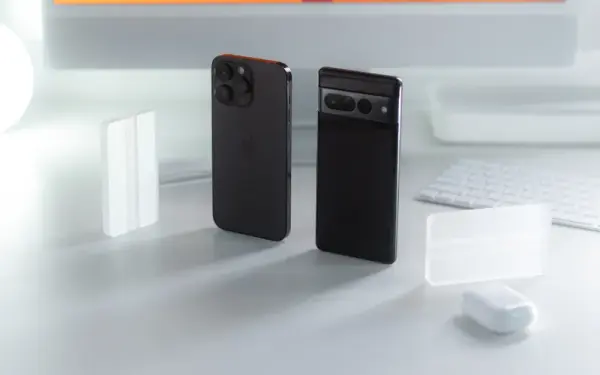 An app being tested on several devices