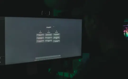 An AI assistant open on a monitor