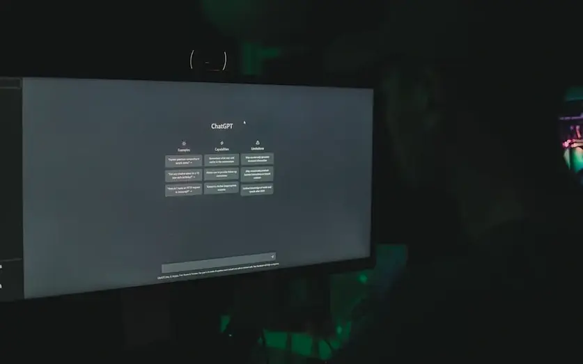 An AI assistant open on a monitor