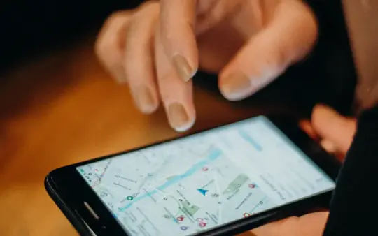 A map open on a phone