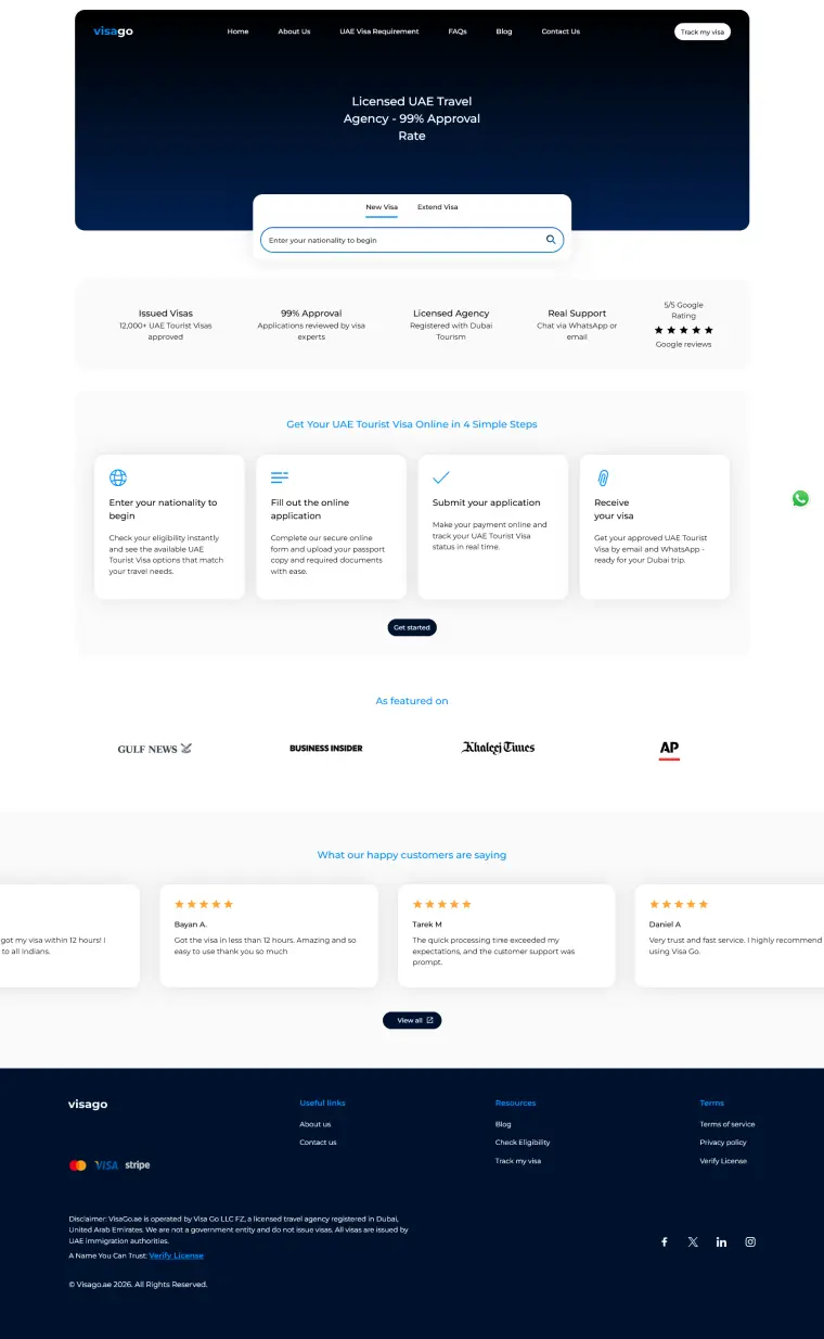 Visago, website